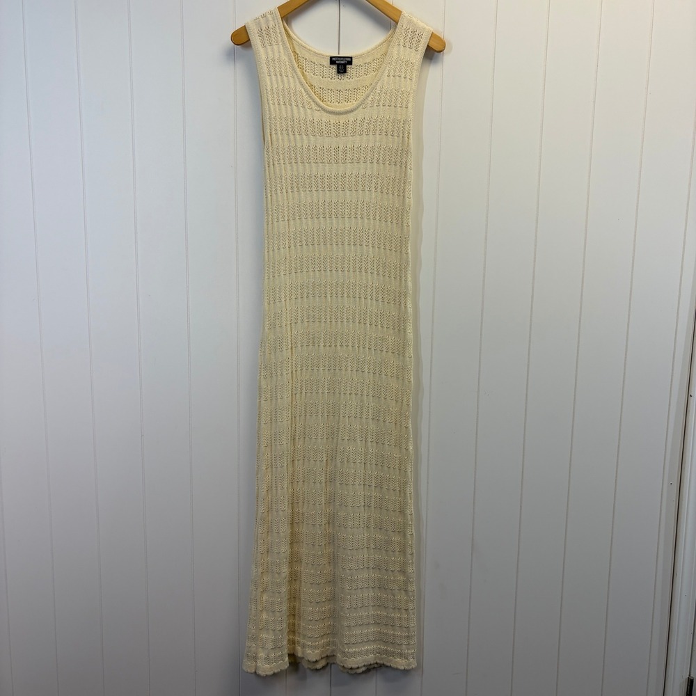 Pretty Little Thing Boho Crochet Knit Maternity Maxi Dress Women Size 10 Cottage